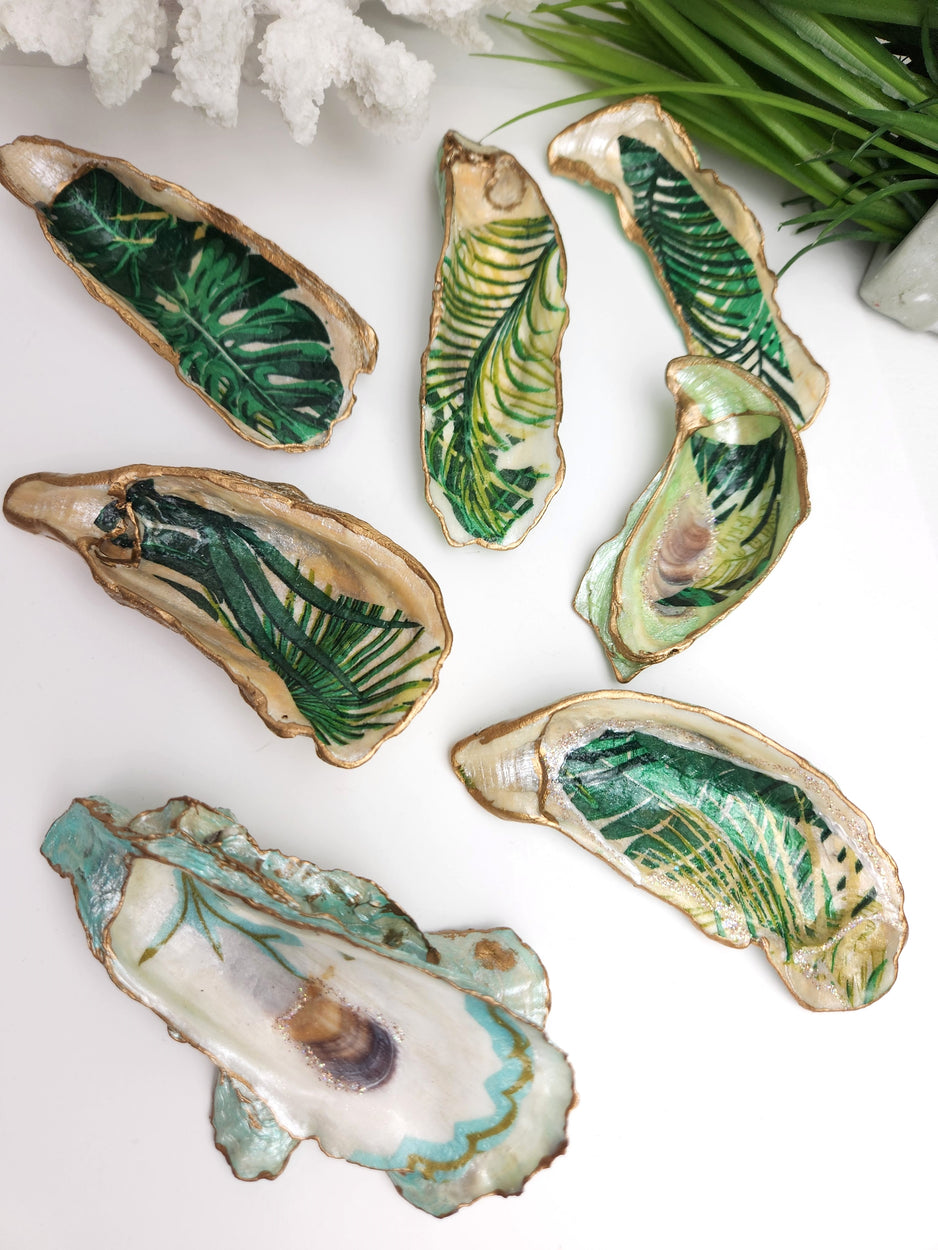 Hand Decorated Oyster Shells