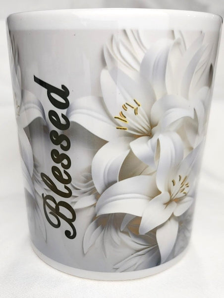 White Lilies - Customize Sublimated Mugs 11 oz & 15 oz