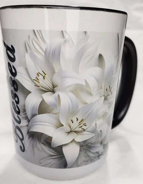 White Lilies - Customize Sublimated Mugs 11 oz & 15 oz