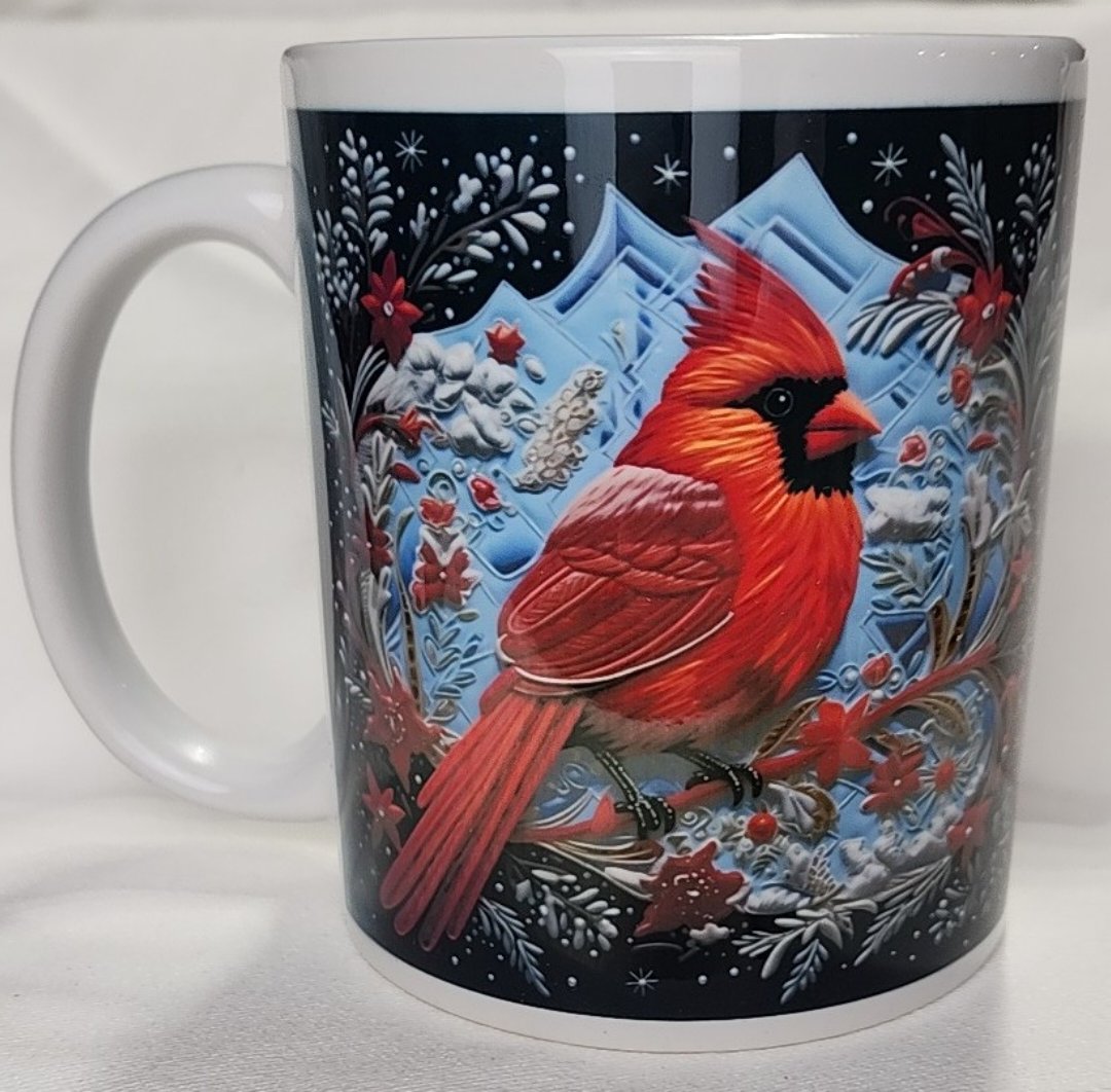Red Cardinal Sublimated Mugs 11 oz & 15 oz