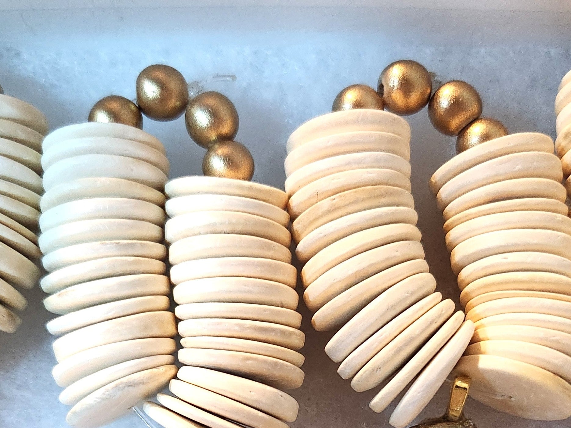 The Natural Earth Edition: Hand-Painted Oyster Shell Napkin Rings - Ivory Coconut Shells (Set of 4 or 6)