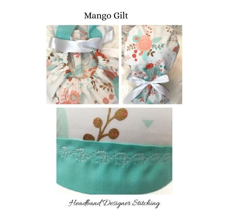Handmade Floral Ponytail Surgical Cap - Botanical Collection