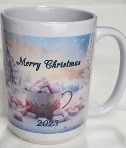 Clearance Merry Christmas Marshmallow Sublimated Mugs