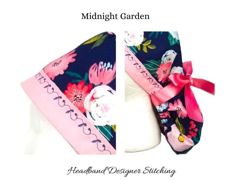 Handmade Floral Ponytail Surgical Cap - Botanical Collection