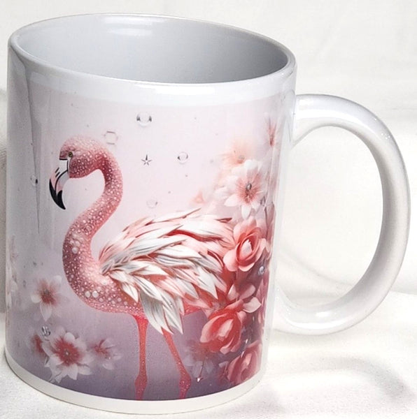 Pink Flamingo - Customize Option Sublimated Mugs 11 oz & 15 oz