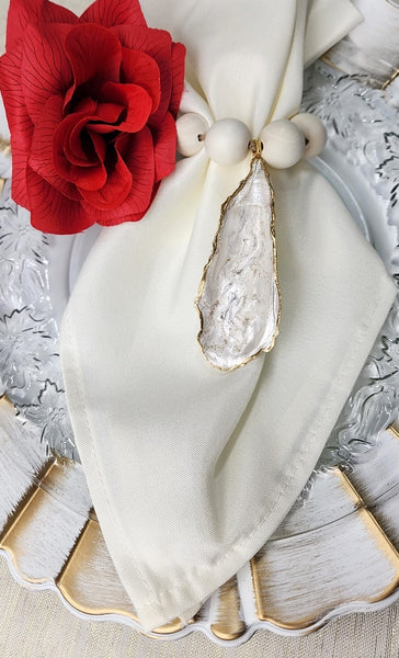 Custom order Bridal Events Group Oyster Shell Bead Napkin Rings